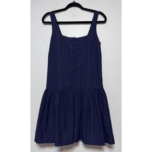 Anthropologie Square-Neck Seersucker Dress Size XS Cottagecore Prairie‎ Coquette